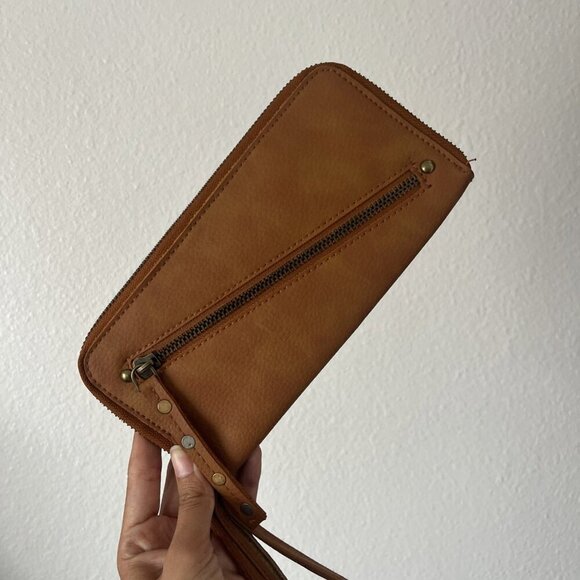 Free People Handbags - Free People Distressed Vegan Leather Wallet Brown